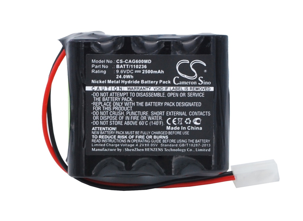 CAG600MD | Batería Compatible Cardiette | Ni-MH | 2500 mAh | 24.00Wh | 9.6V