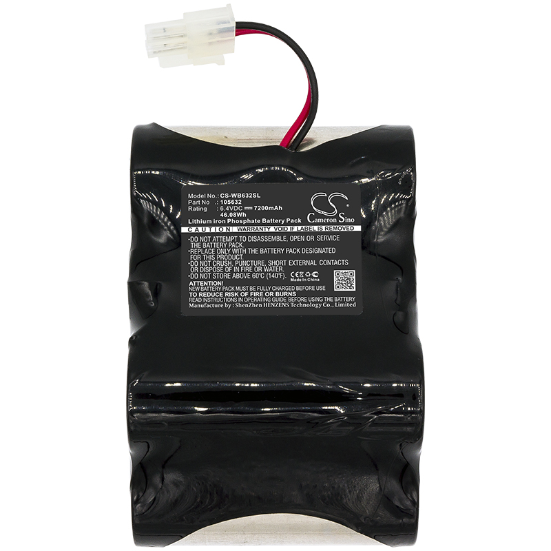 WB632SL | Batería Compatible Welch-Allyn | LiFePO4 | 7200 mAh | 46.08Wh | 6.4V