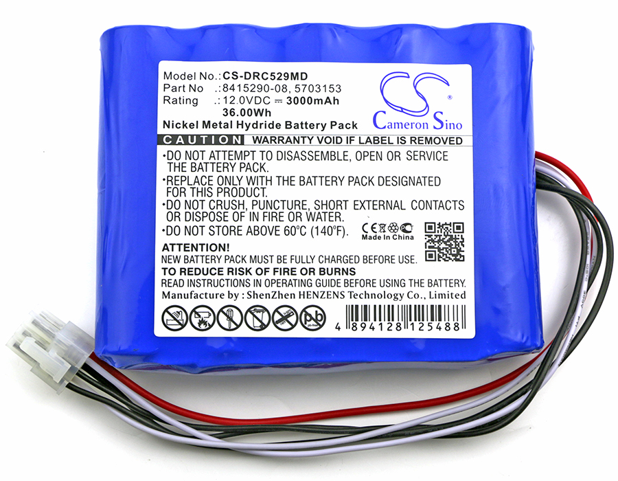 DRC529MD | Batería Compatible Drager | Ni-MH | 3000 mAh | 36.00Wh | 12.0V