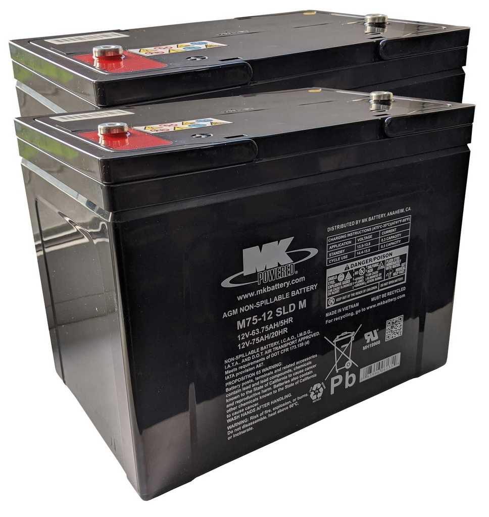 M75-12 SLD M | Batería MK Powered | AGM | 12V | 75Ah