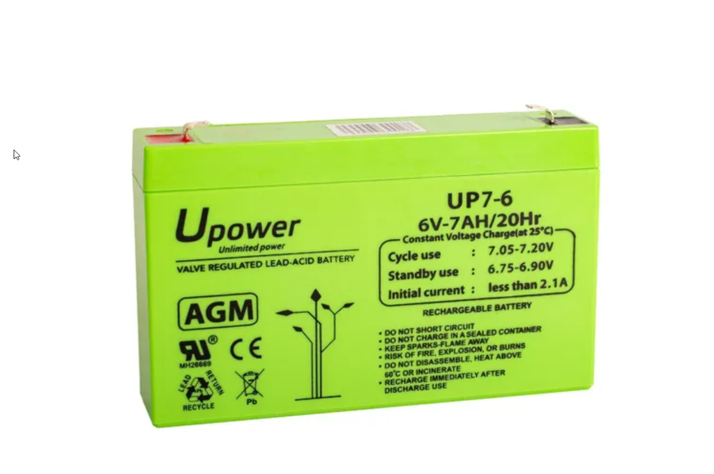 UP7-6 | Batería U-power | 6V | 7Ah | AGM