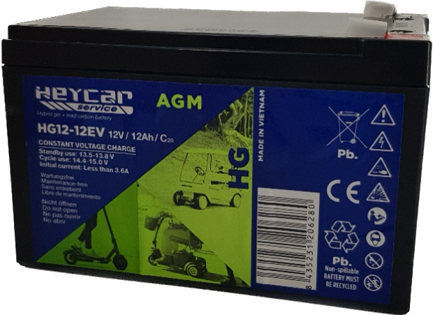 HG12-12 EV | Batería HEYCAR | AGM | 12V | 14Ah