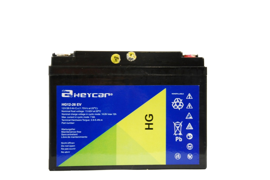 HG12-26 EV | Batería HEYCAR | AGM | 12V | 26Ah