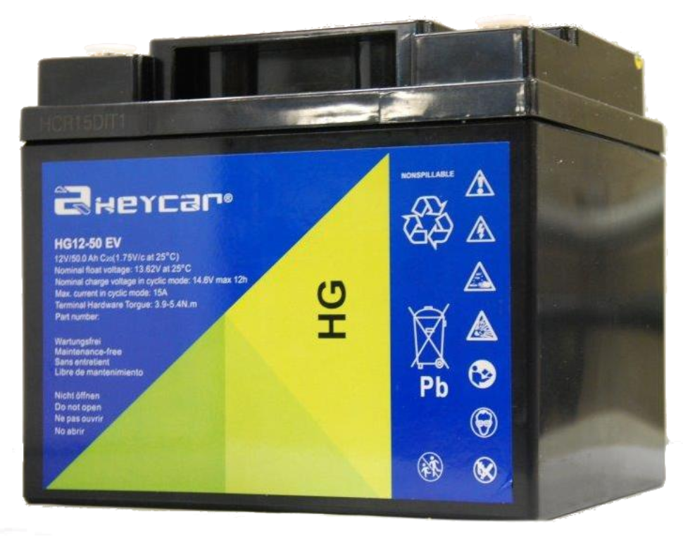 HG12-50 EV | Batería HEYCAR | AGM | 12V | 50Ah