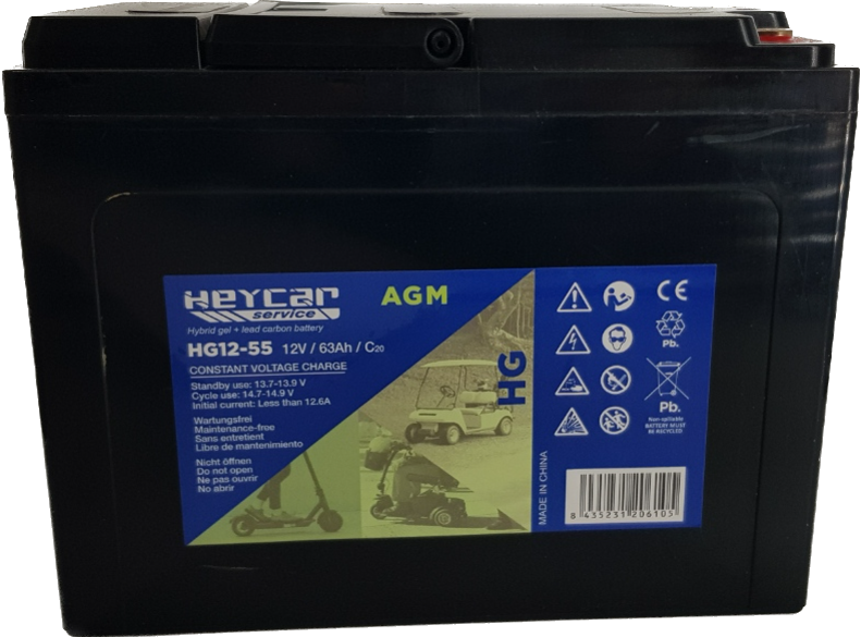 HG12-55 EV | Batería HEYCAR | AGM | 12V | 55Ah