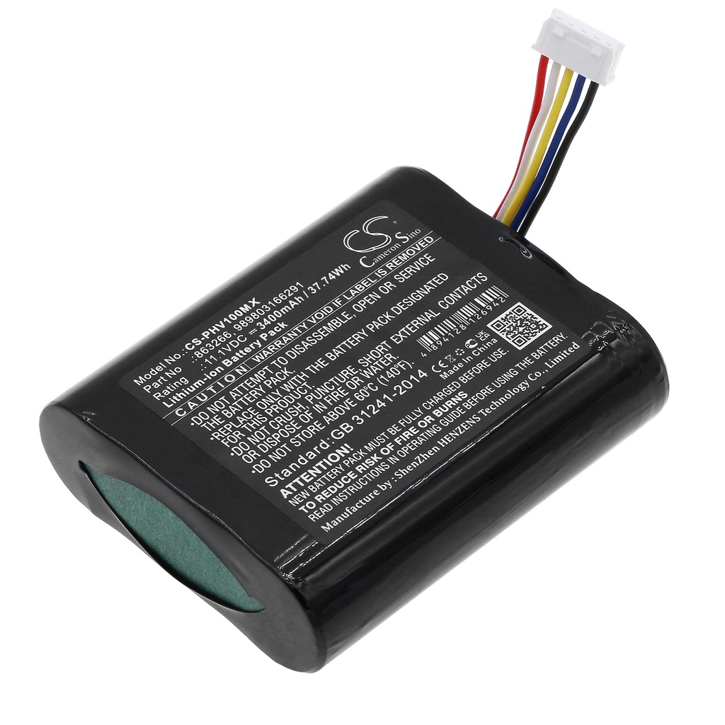 PHV100MX | Batería Compatible Philips | Li-ion | 3400 mAh | 37.74Wh | 11.1V