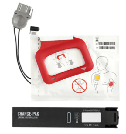 Physio-Control CHARGE-PAK Quickpak Batería de carga y juego de electrodos adultos