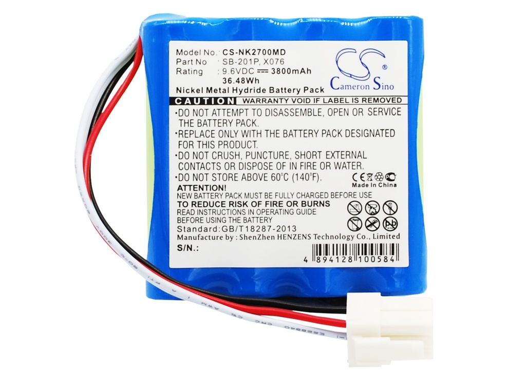 NK2700MD | Batería Compatible Nihon Kohden | Ni-MH | 3800 mAh | 36.48 Wh | 9.6V